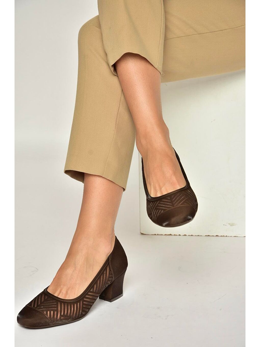 Kahverengi Kadın Topuklu Ayakkabı Y820850104-3