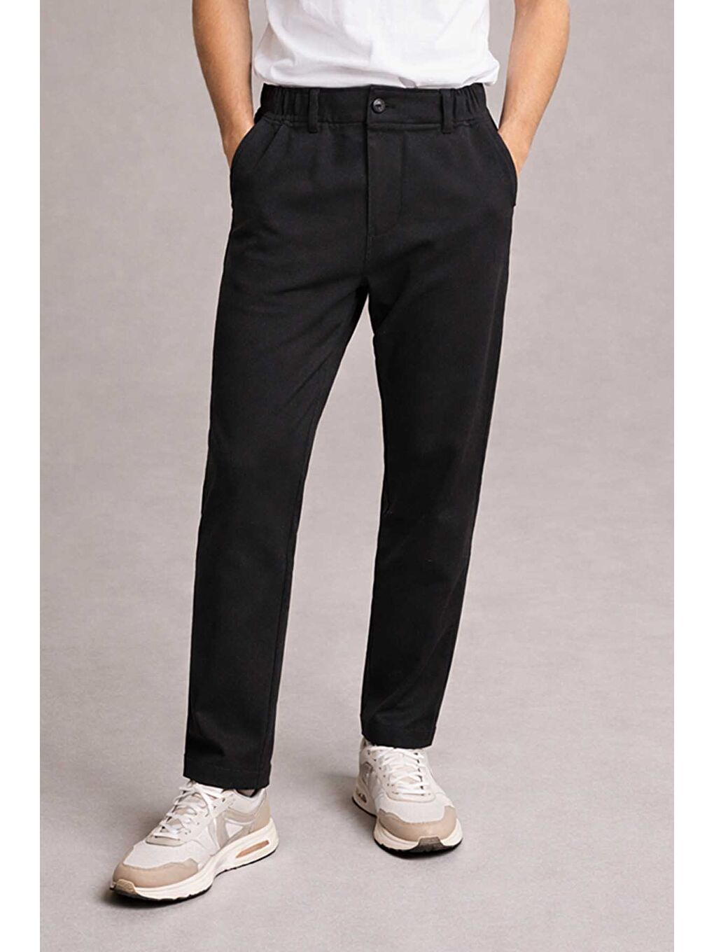 Erkek Fermuar Detay Pantolon 3171 Siyah-3