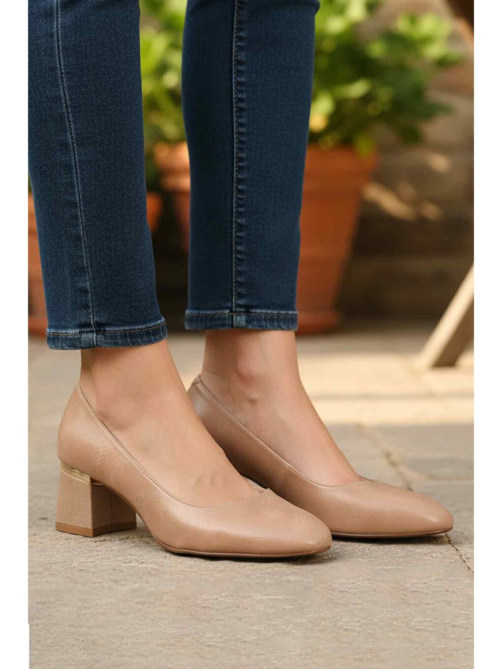Bej Kadın Topuklu Ayakkabı 357184 Z-2