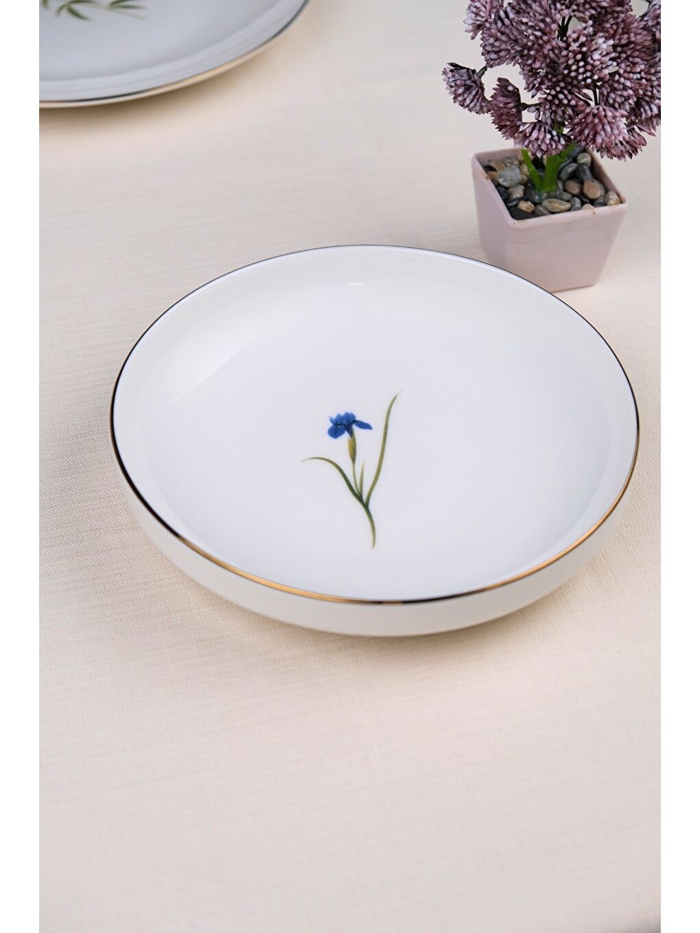 Karışık Porselen Natura Karma Altın Yaldız Çukur Tabak 18,50cm 6 lı-3