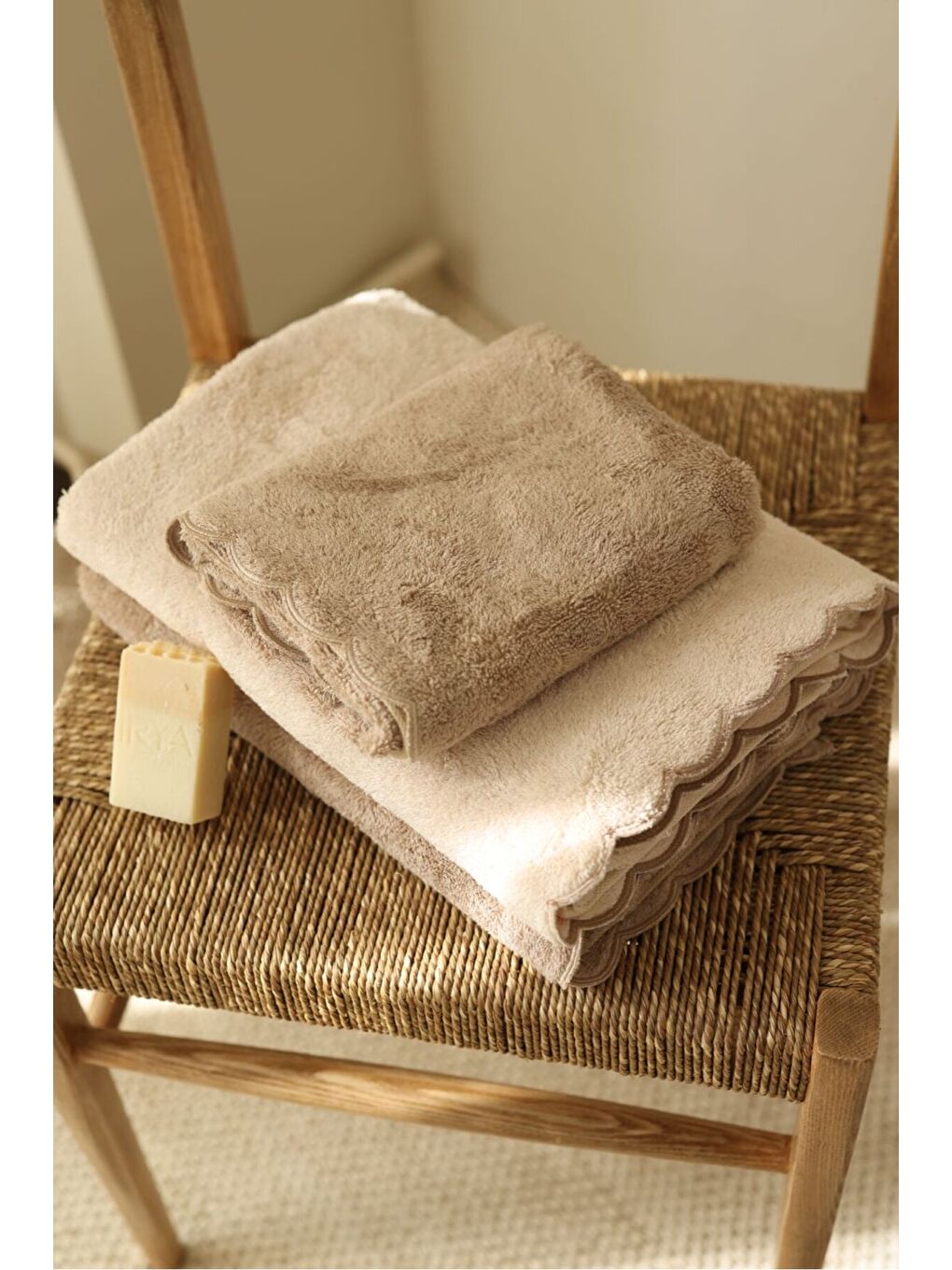 Lindy Bambu Banyo Havlusu 70x140 cm Ekru-1