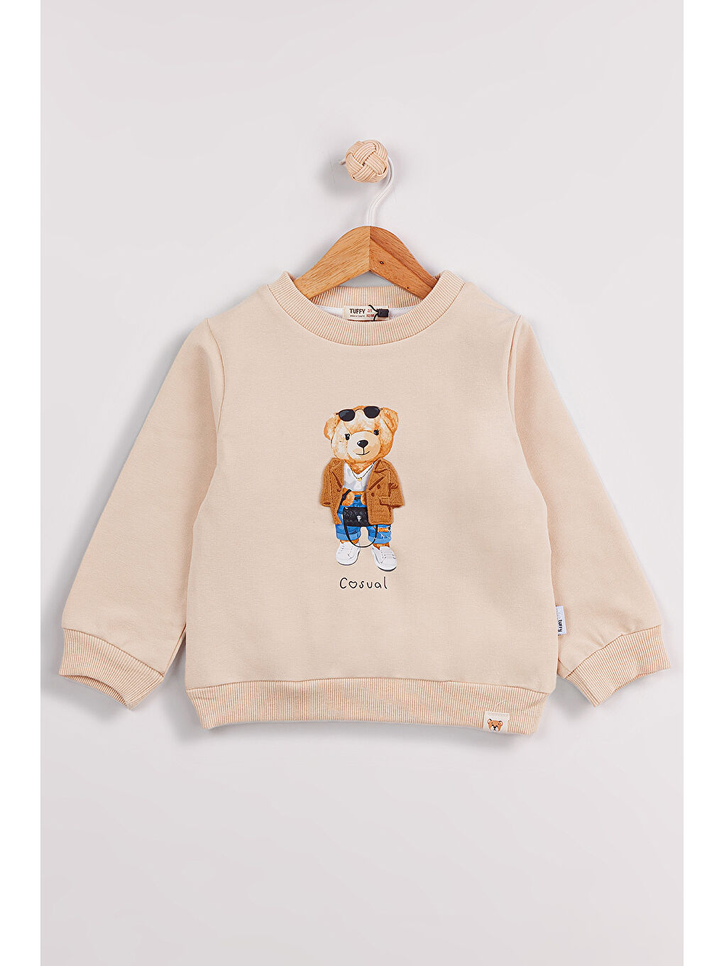 Ekru Kız Çocuk Orta Kalınlıkta Baskılı 2'li Paket Sweatshirt-4