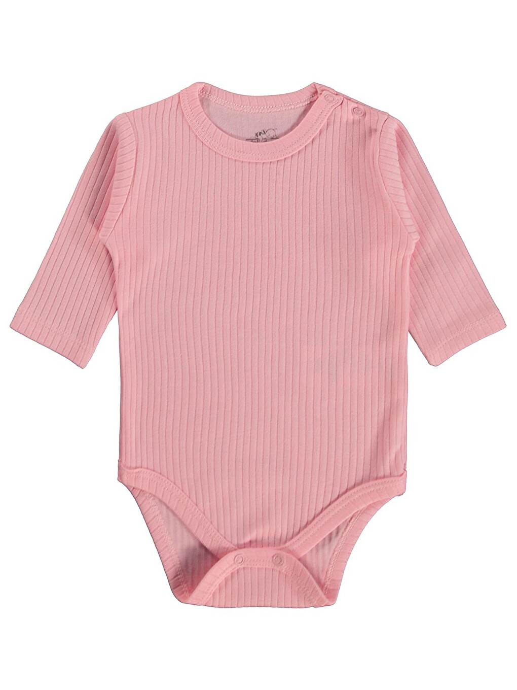Uzun Kol Basic 3'lü Set 1-18 Ay Çıtçıtlı Badi - Pembe-1