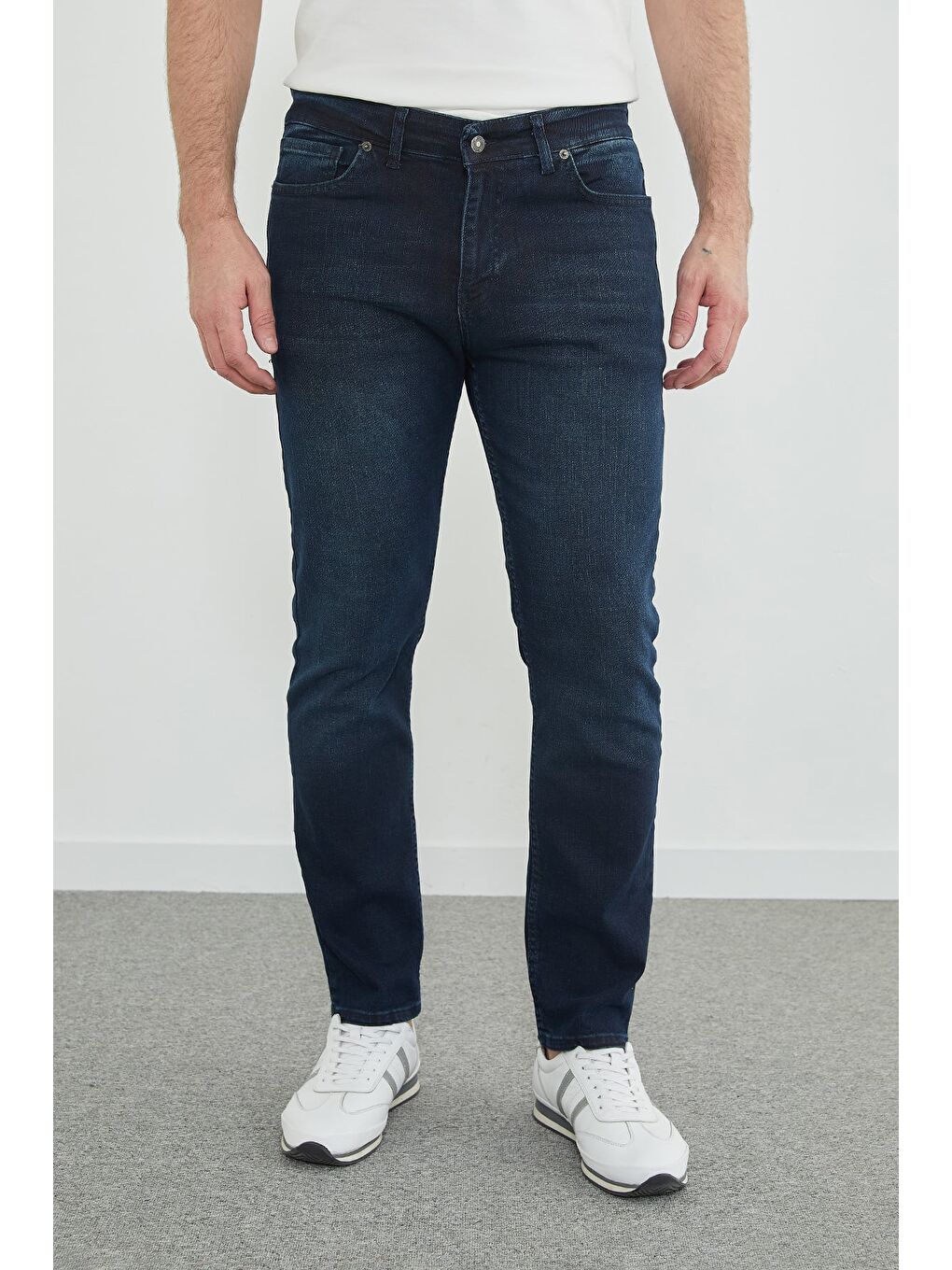 Lacivert Fermuarlı Slim Fit Jean-4