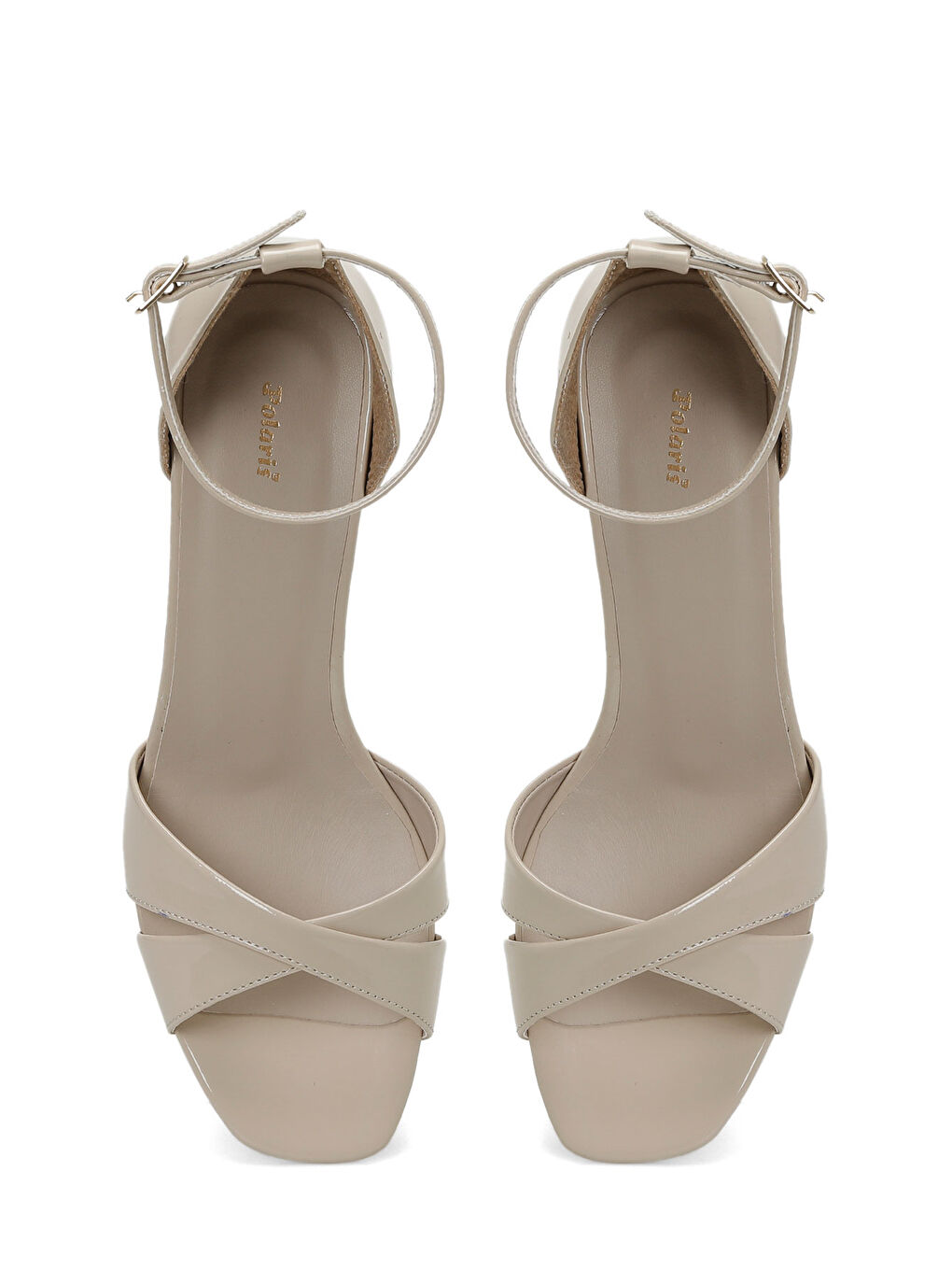 Bej 327114.Z 6FX Krem Kadın Topuklu Sandalet-3
