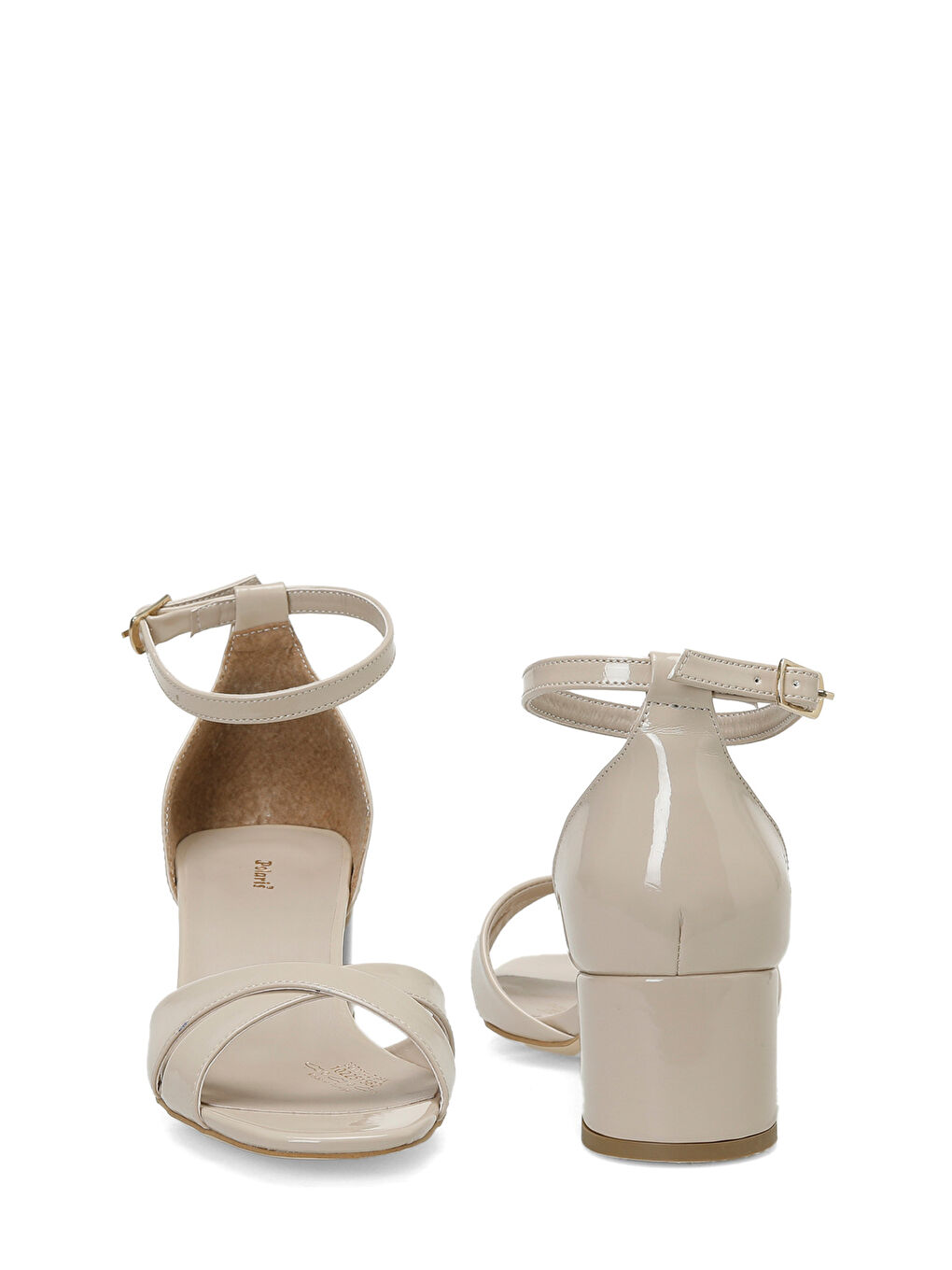 Bej 327114.Z 6FX Krem Kadın Topuklu Sandalet-4