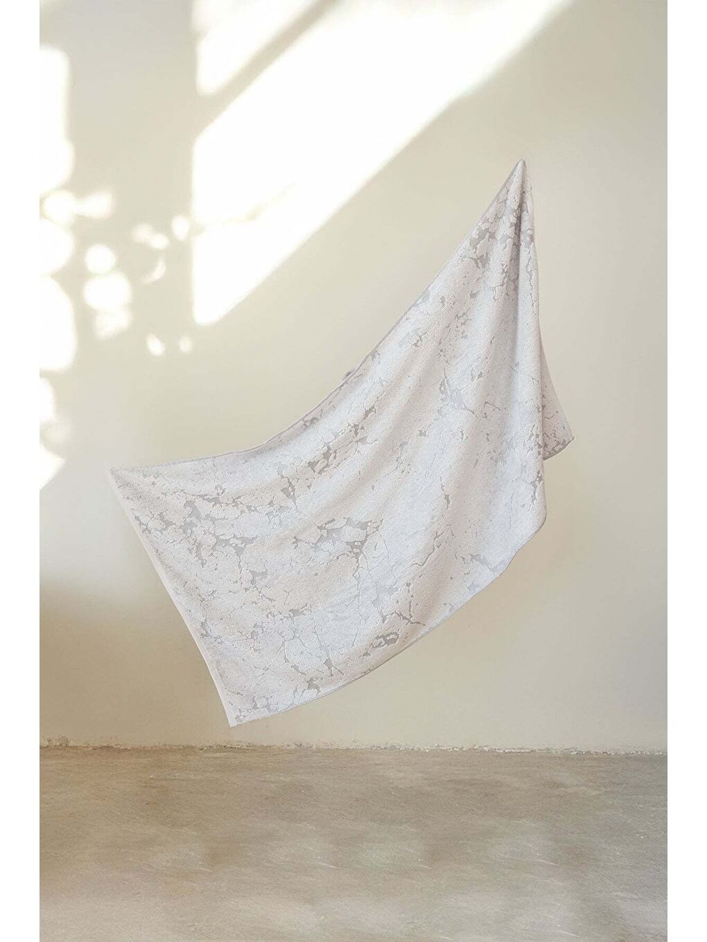 Marble %100 Pamuk Jakarlı Banyo Havlusu 70x140 cm Gri