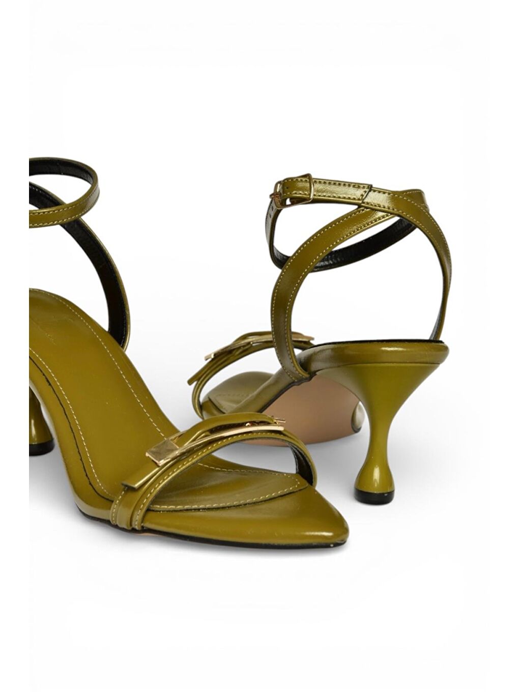 Yeşil Kadın Topuklu Ayakkabı Y590460760-4