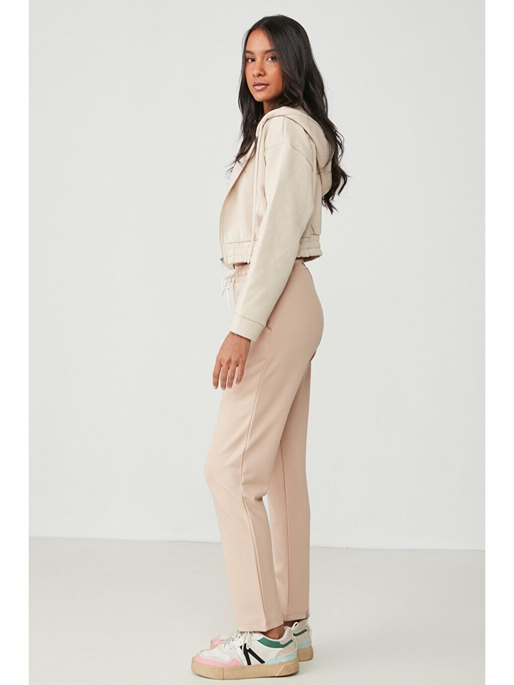 Kahverengi Düz Paça Eşofman Altı 733 Sütlü Kahve-2