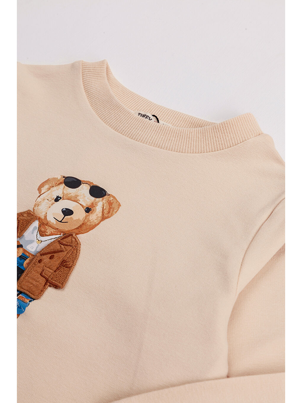 Ekru Kız Çocuk Orta Kalınlıkta Baskılı 2'li Paket Sweatshirt-6