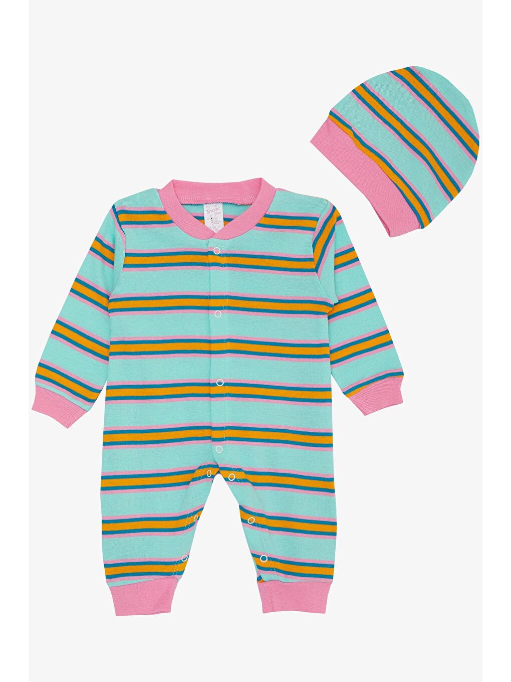 Kız Bebek Tulum Çizgili Karışık Renk (0-6 Ay)