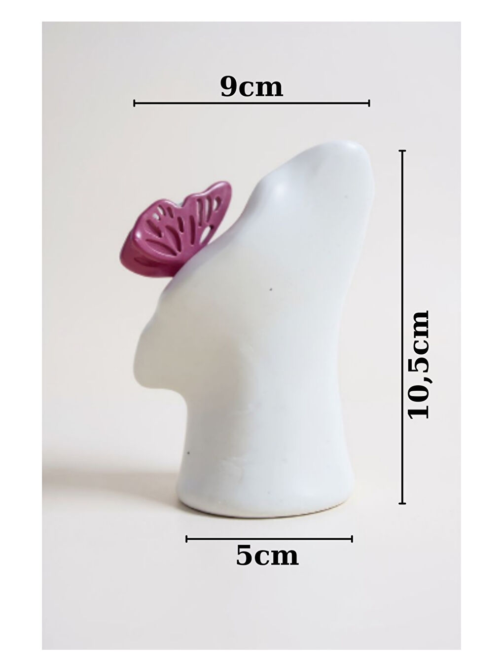 Özel Tasarım Kelebekli Beyaz Mumluk | El Yapımı Taş Tozu | Hediyelik Masa Süsü | Şamdan Mumluk-3