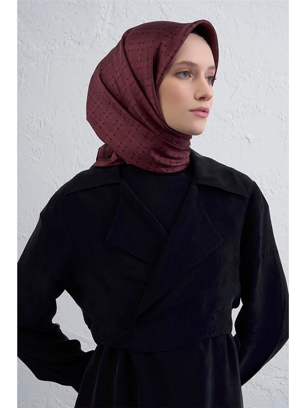 Bordo Saf İpek Sura Eşarp 9440D 56