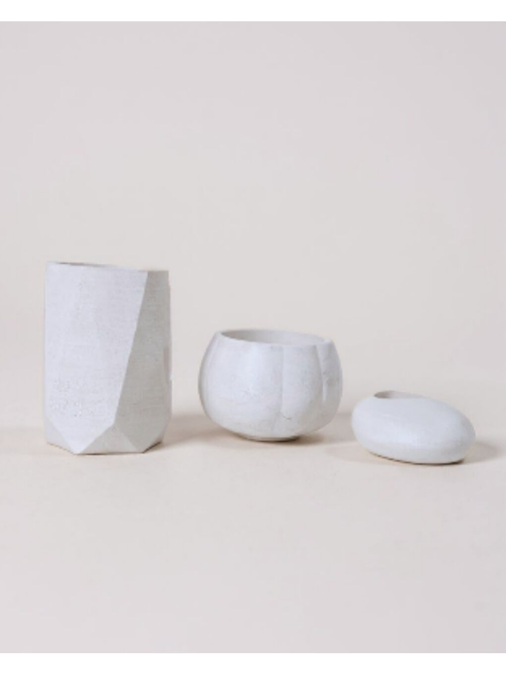 Beyaz El Yapımı Ev Dekorasyon Seti 3'lü | Vazo & Saksı & Mumluk | Premium Masa Üstü Organizer-3