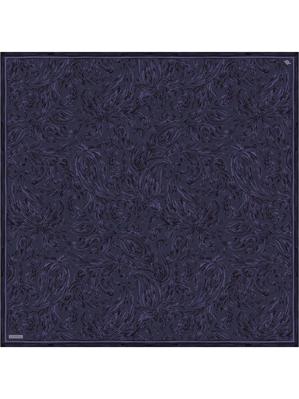 İndigo Soyut Desenli Saf İpek Twill Eşarp 9431D 84-3