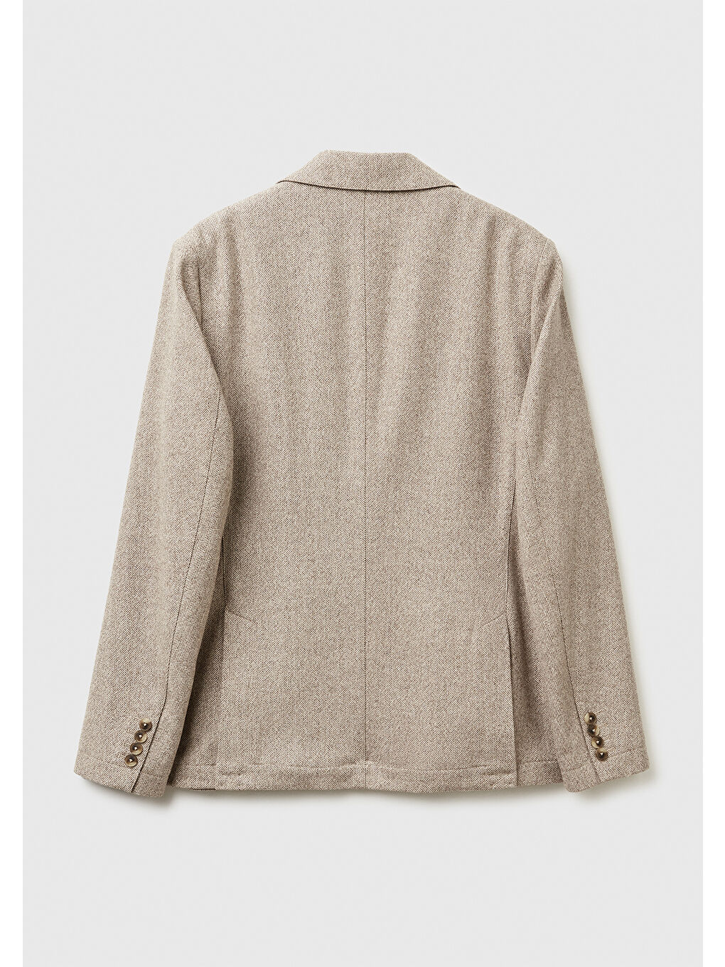 Erkek Gri Yün ve Viskoz Karışımlı Cep Detaylı Düğmeli Kruvaze Ceket-3