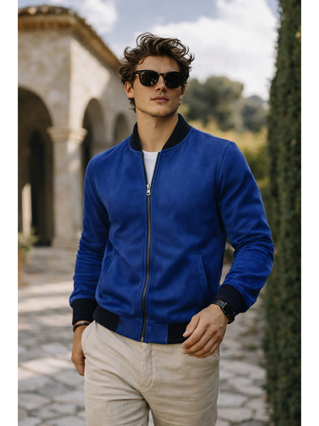 Erkek Premium Comfort Basic Nubuk Süet Lacivert Ceket-2