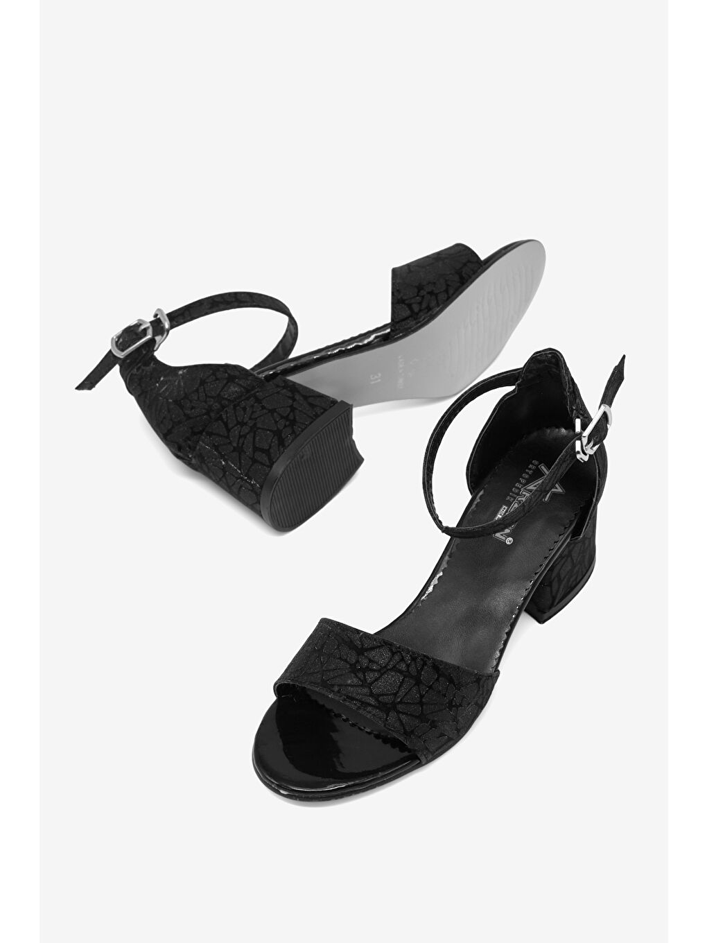 Kız Çocuk Siyah Simli Çocuk Topuklu Ayakkabı-3