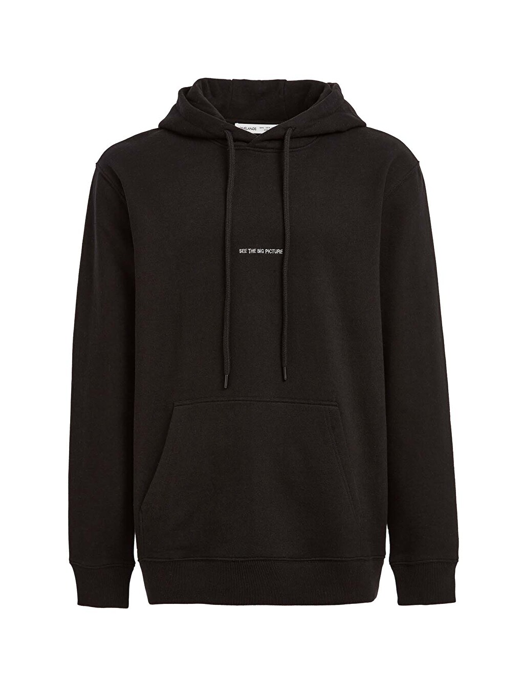 Epıc Erkek Organik Pamuklu Yumuşacık Nakış Detaylı Kapüşonlu Kordonlu Regular Siyah Sweatshirt-6