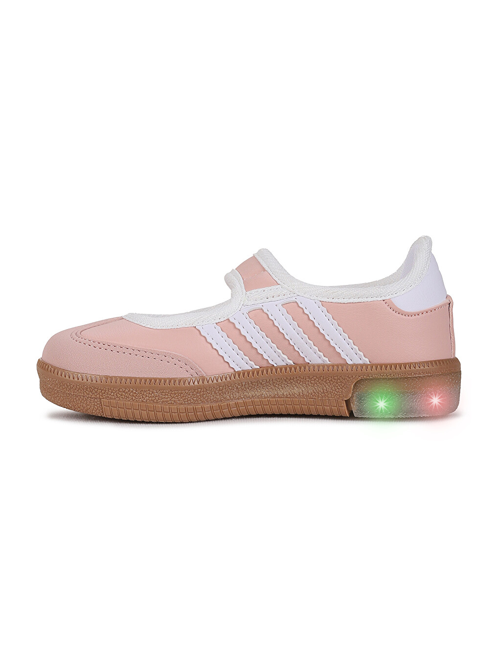 Pembe Renna Günlük Cırtlı Işıklı Kız Çocuk Spor Babet Ayakkabı-4