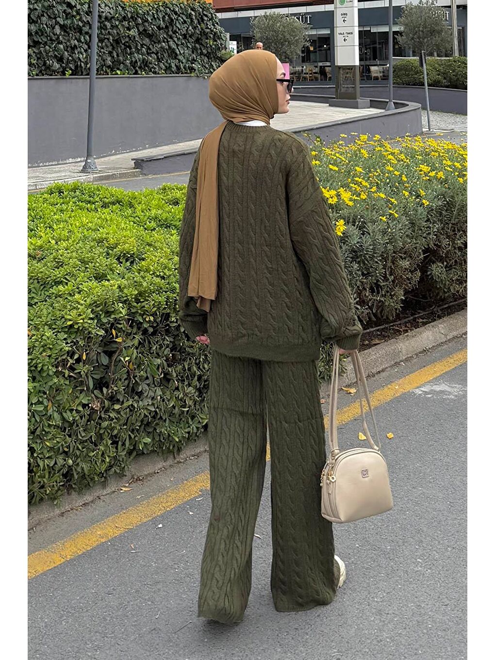 Örgülü Şardonlu Takım Haki-3