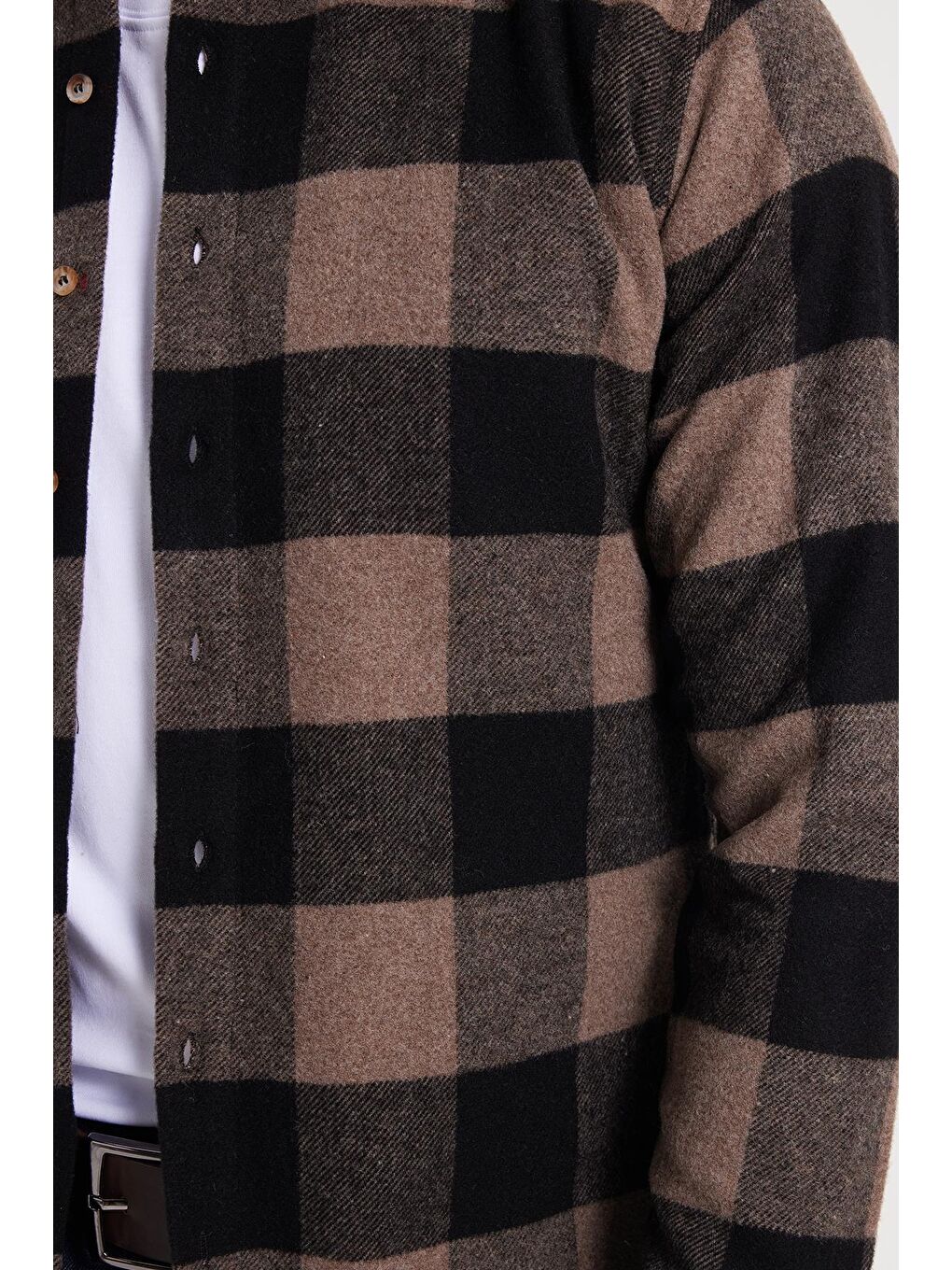 Karışık Erkek Slim Fit Dar Kesim Kareli Kışlık Oduncu Gömlek-3