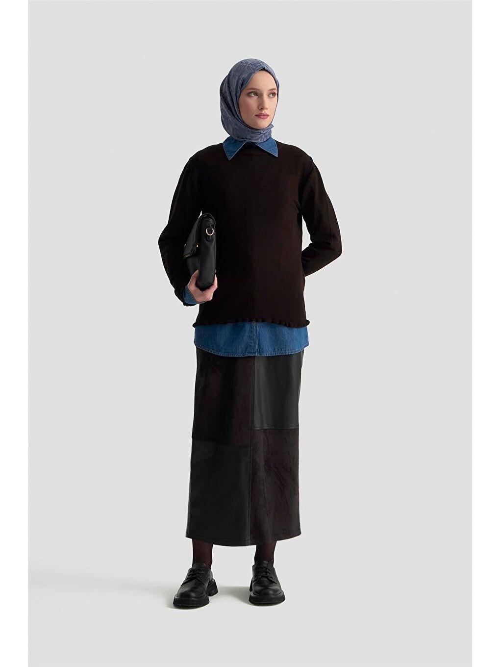 Fırfır Detaylı Kazak 25Kd7007 Siyah-2