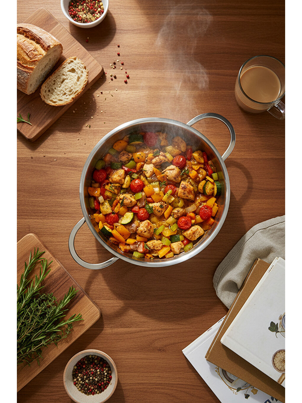 Gri Macro 2 Parça Çelik Tava Seti-4