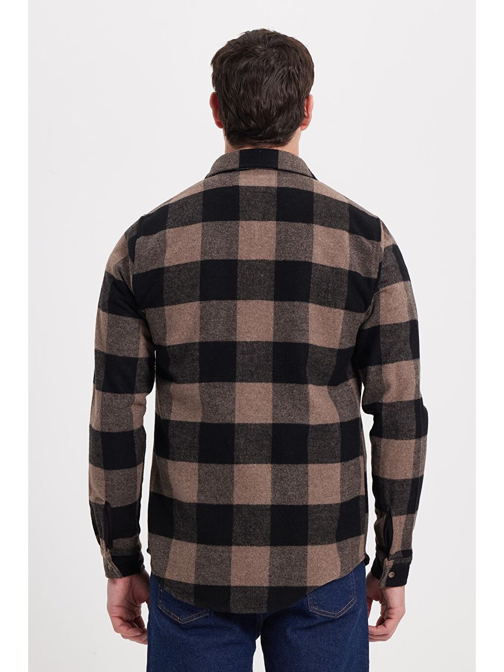 Karışık Erkek Slim Fit Dar Kesim Kareli Kışlık Oduncu Gömlek-5