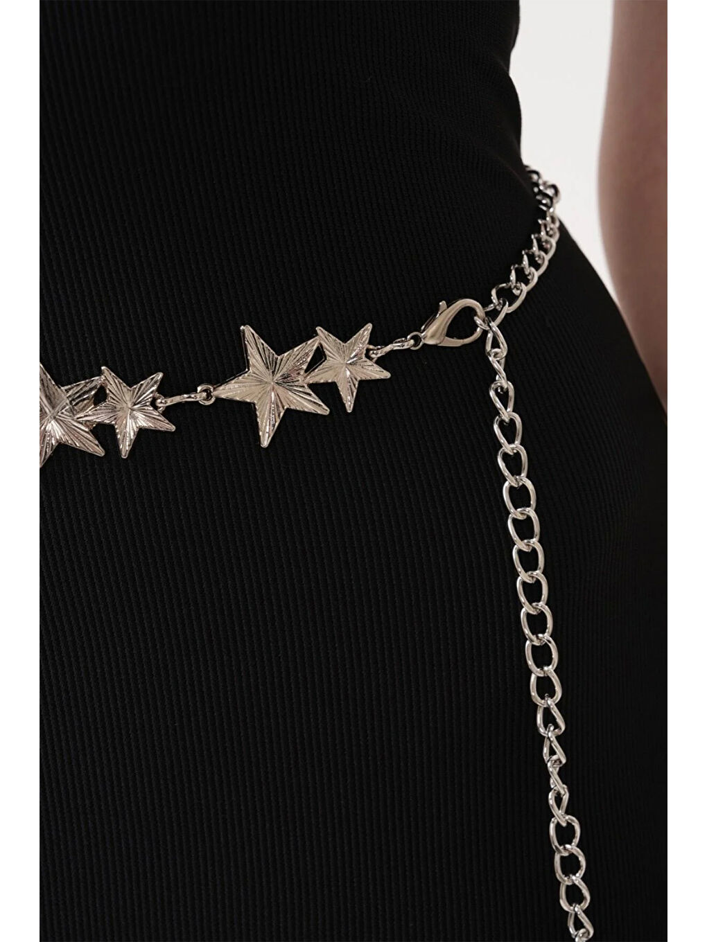 Gri Yıldız Aksesuarlı Zincirli Kemer-1