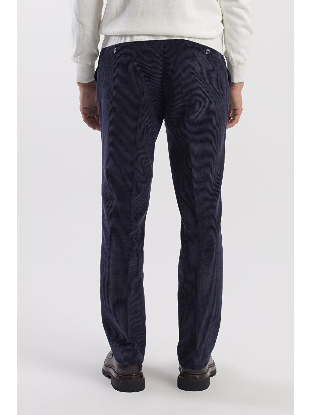 Lacivert Regular Fit %100 Pamuk Kadife Pantolon-3