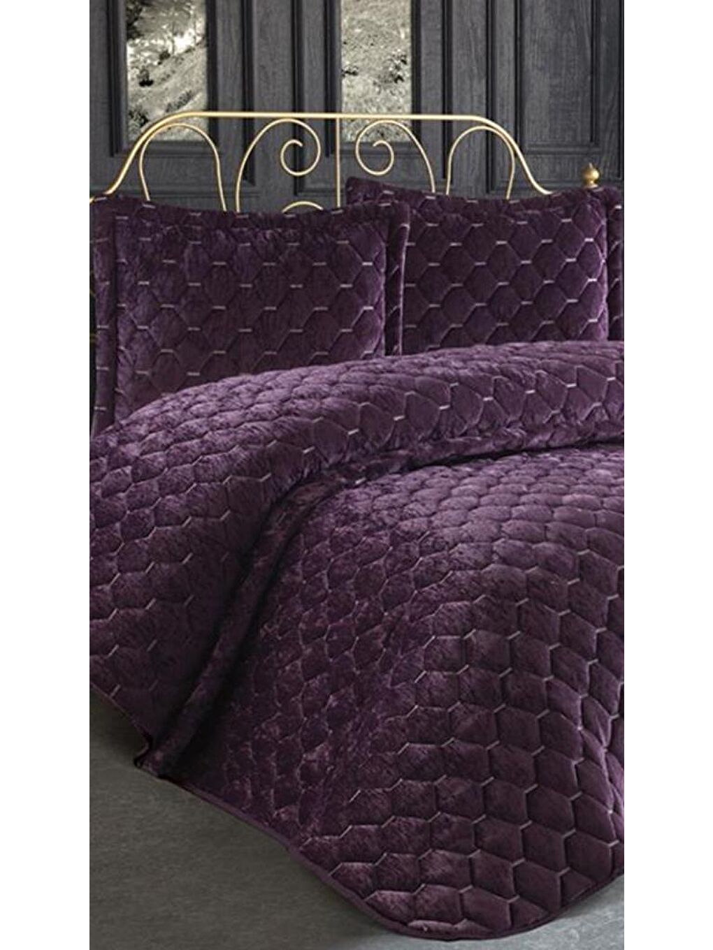 Karışık Lima Kadife Dolgulu &#199;ift Kişilik Yatak &#214;rt&#252;s&#252; M&#252;rd&#252;m