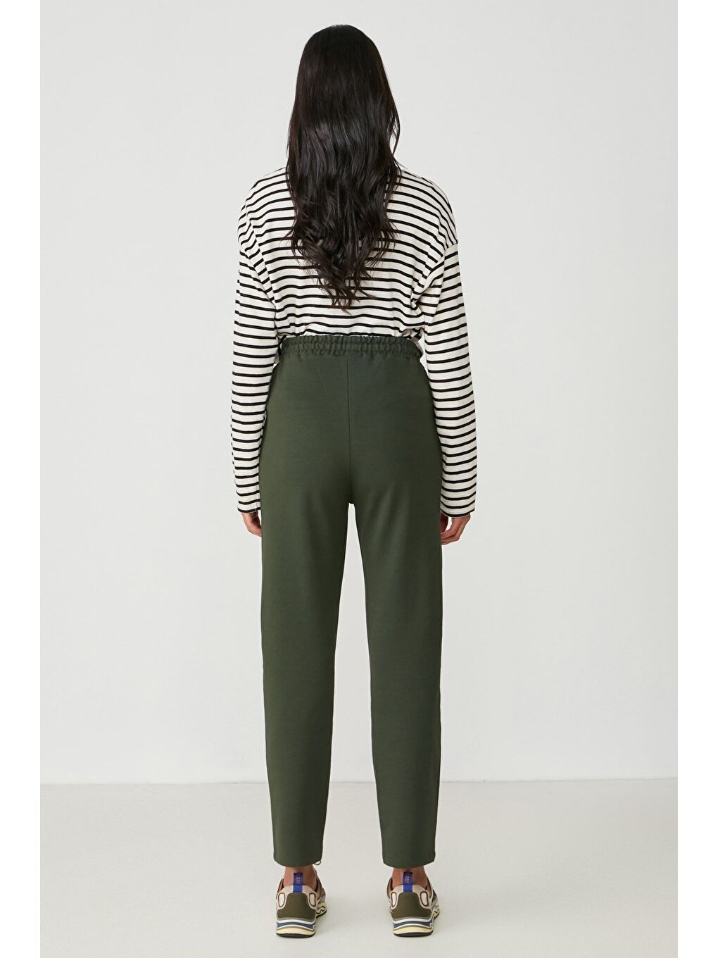 Bel Ve Paçası Pileli Eşofman Altı 742 Haki-2