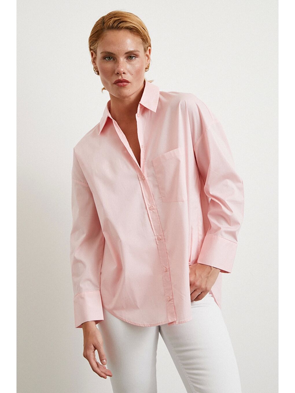 Pamuklu Klasik Gömlek Pembe