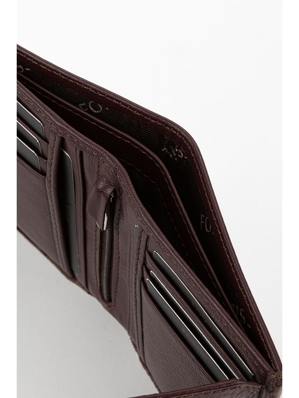 Kahverengi Kutulu Hakiki Deri Dikey Dikişli Siyah El Portföyü Kartlık Cüzdan-2