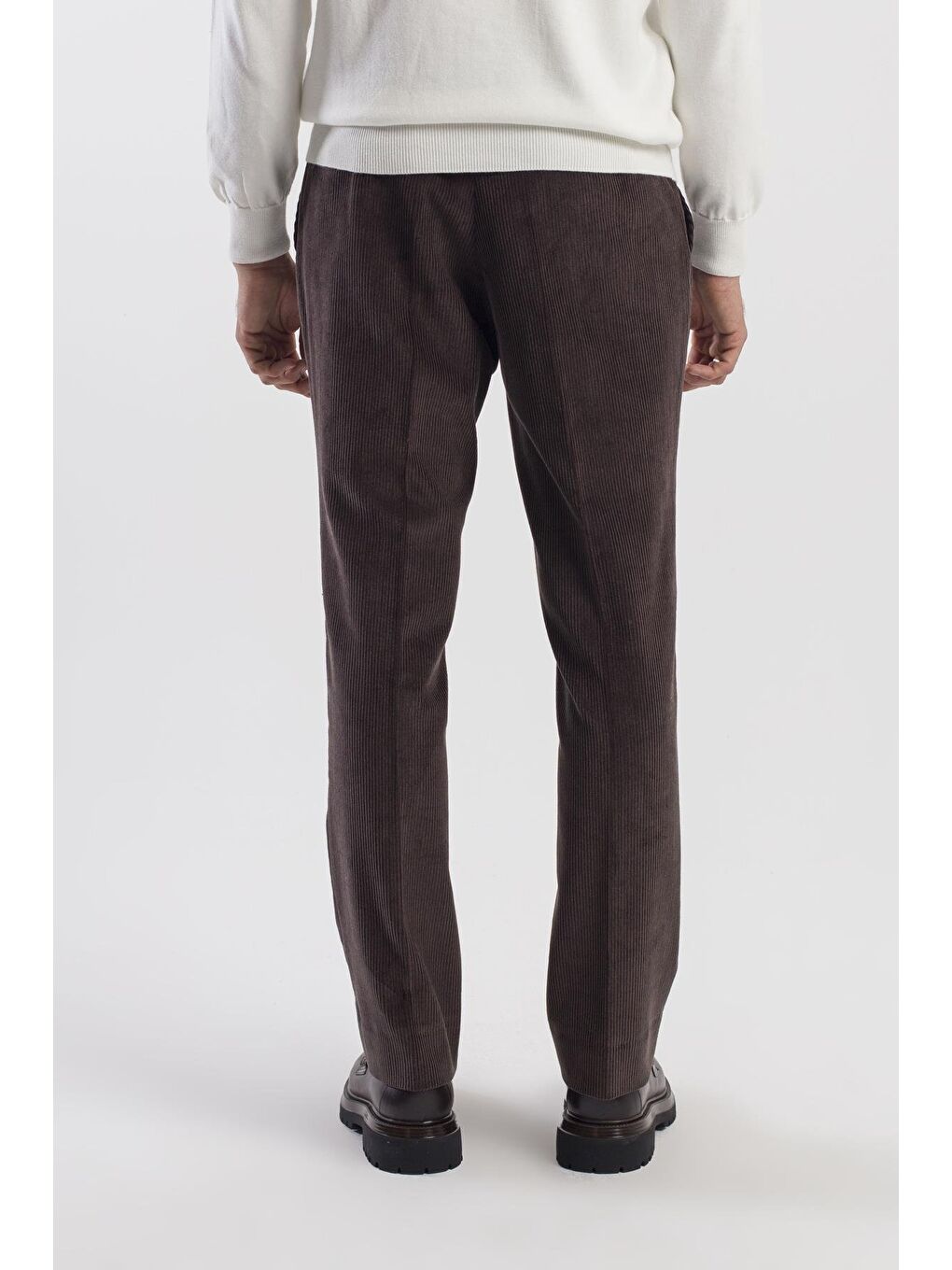 Kahverengi Kahve Regular Fit %100 Pamuk Kadife Pantolon-3