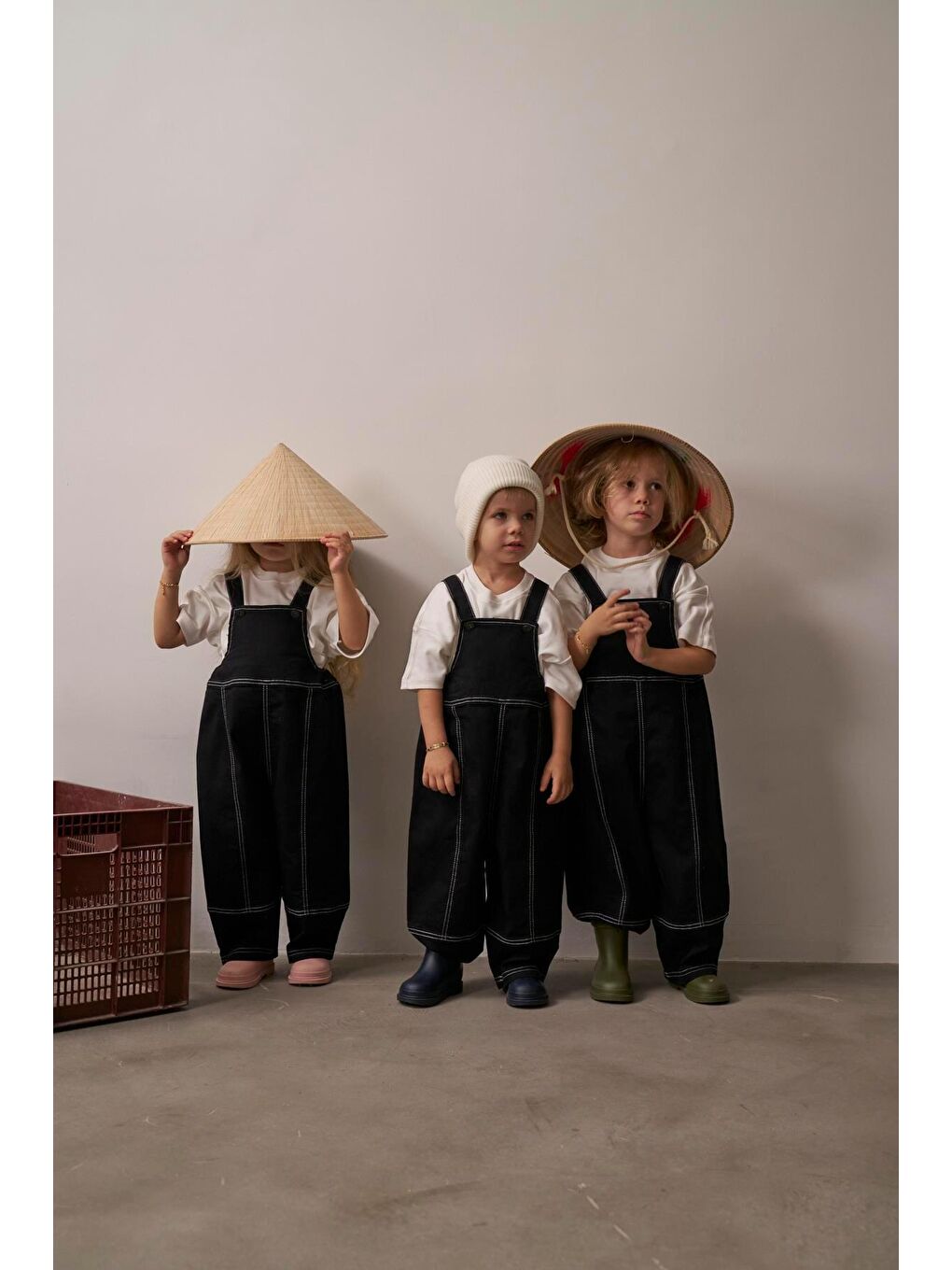 Siyah Çocuk Jean Salopet Tulum-2