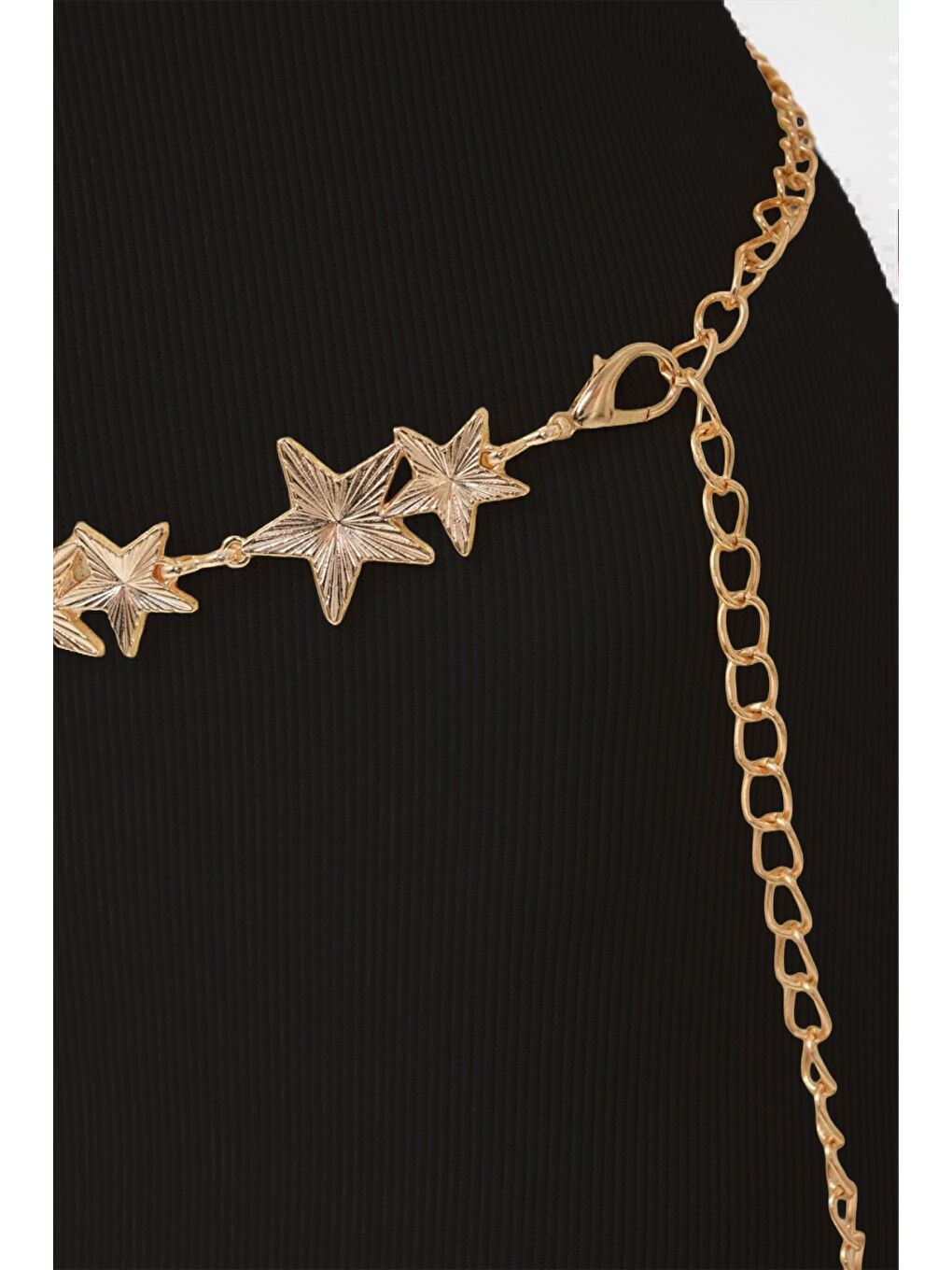 Sarı Yıldız Aksesuarlı Zincirli Kemer-1