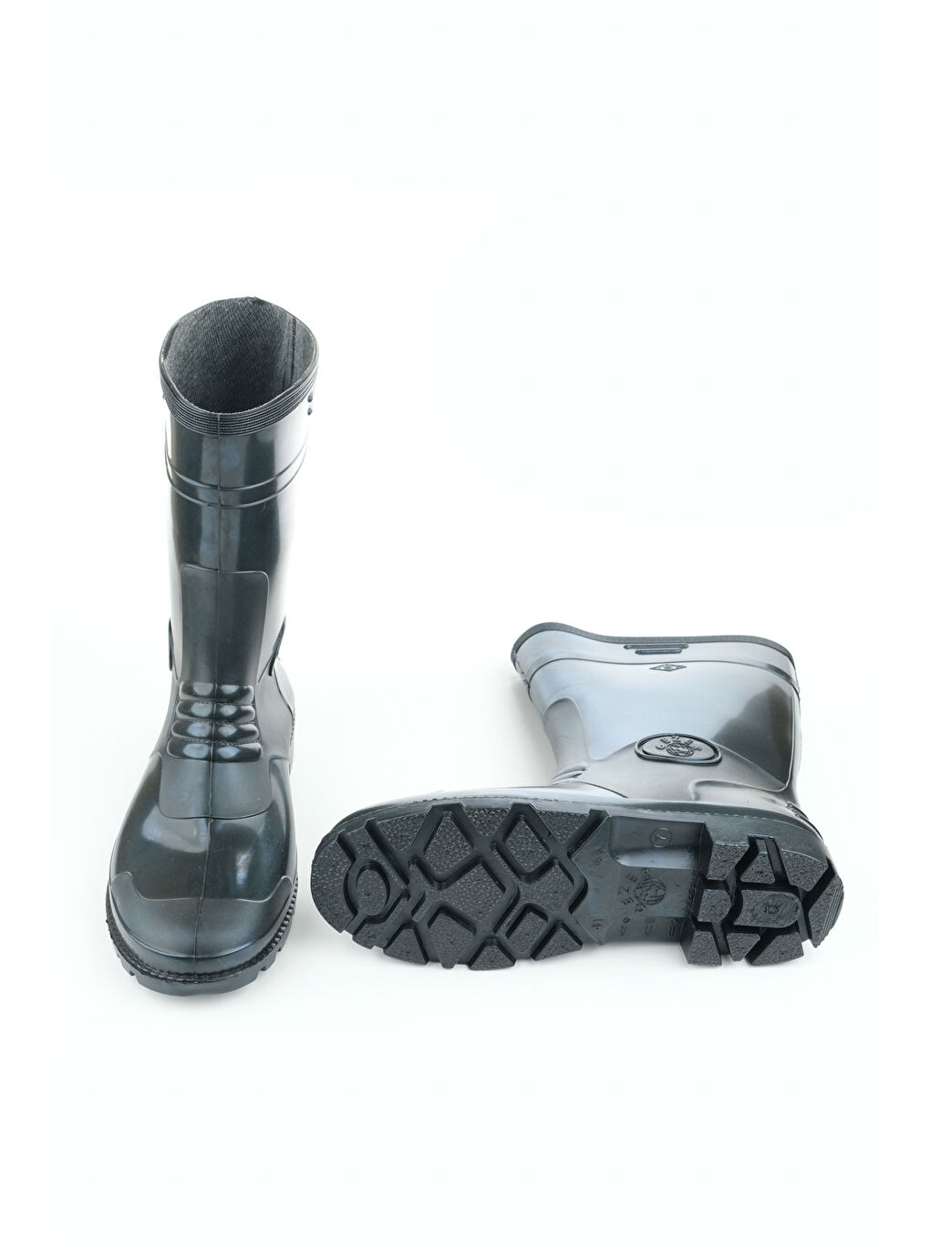 Siyah Erkek Kısa PVC Su Geçirmez İçi İnce Astarlı İş Çizme-4