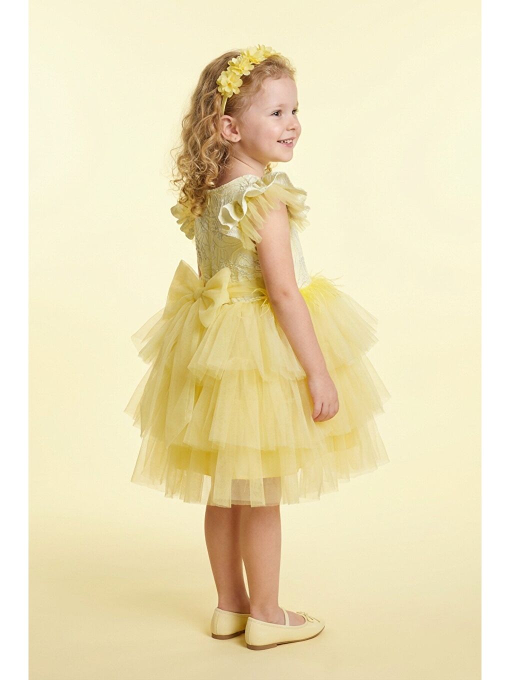 Sarı Kız Çocuk Abiye-1