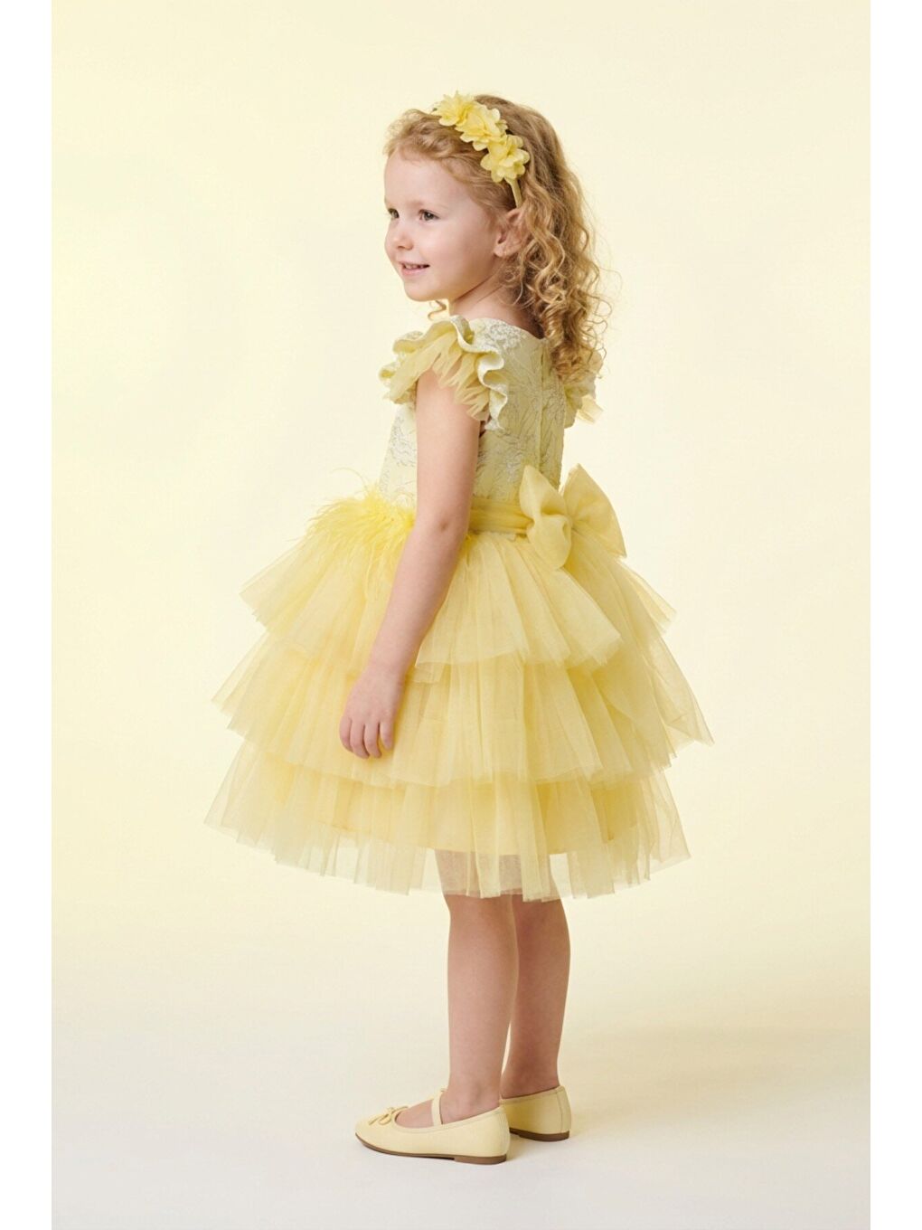 Sarı Kız Çocuk Abiye-3