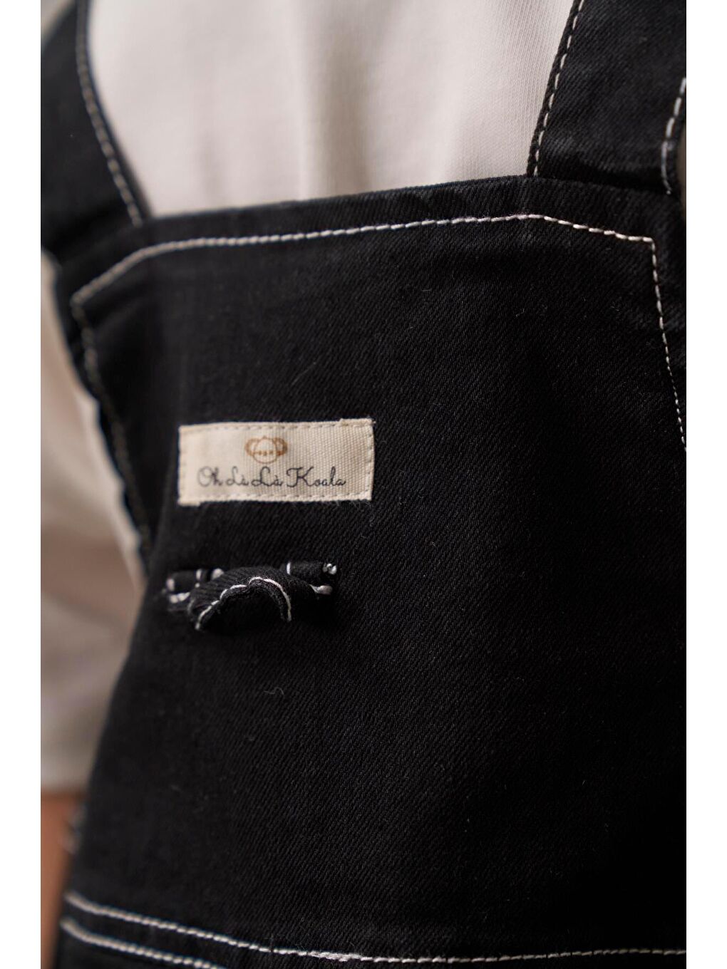 Siyah Çocuk Jean Salopet Tulum-5