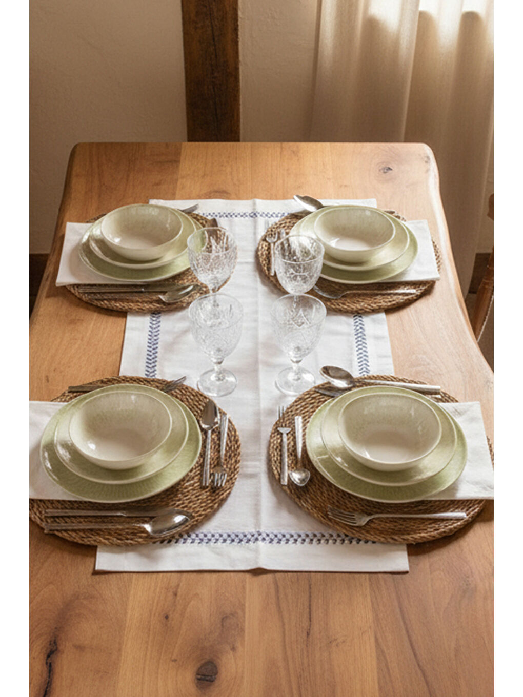 Mando 12 Parça Yemek Takımı Yeşil-1