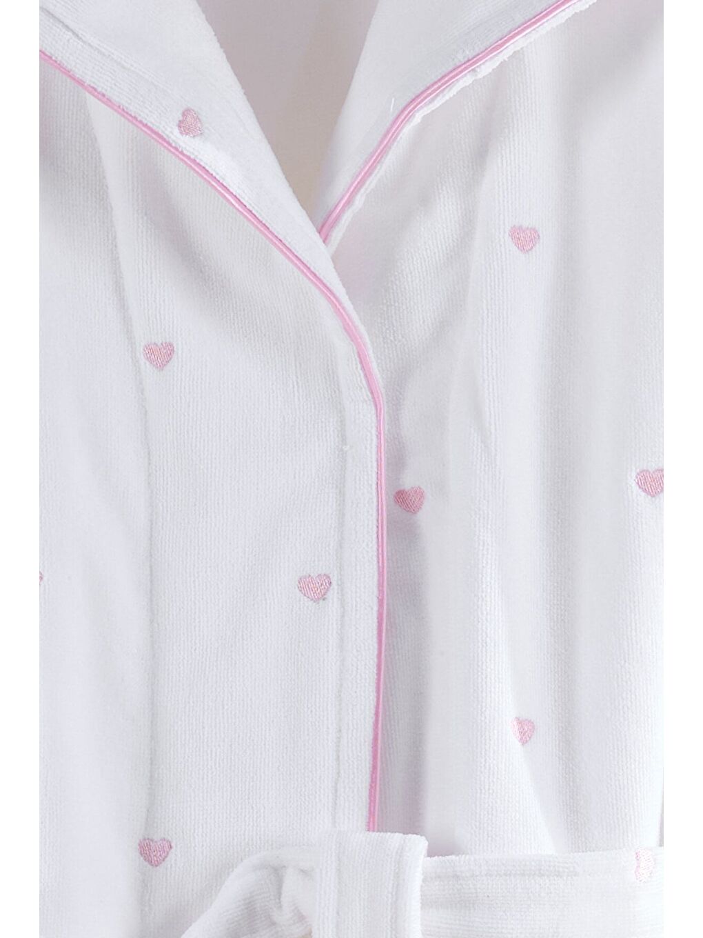 Pembe Love Serisi Kalpli Kapüşonlu (Çocuk Bornozu) - PUDRA - 9-10 YAŞ PUDRA/9-10YAS-1