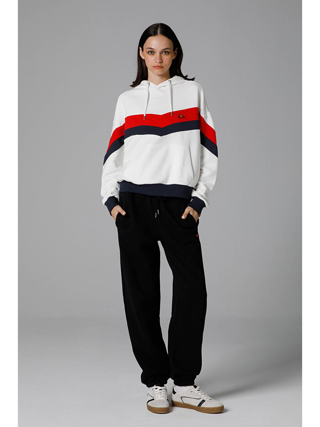 Beyaz Pamuk Karışımlı Oversize Kapüşonlu Sweat EF178-OF-1