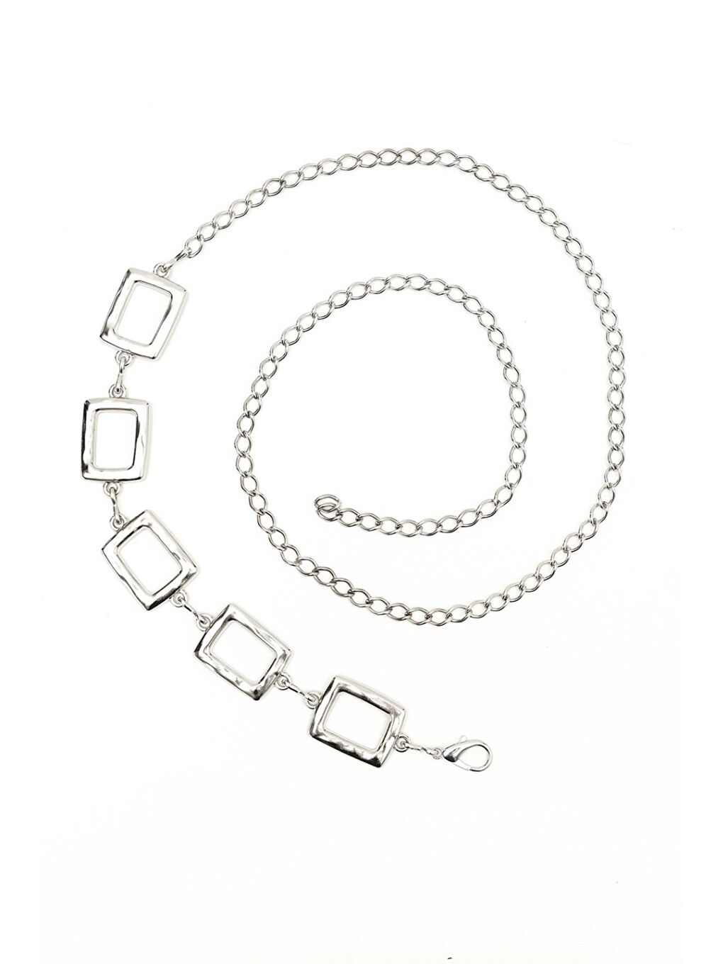 Gri Kare Zincirli Metal Kemer