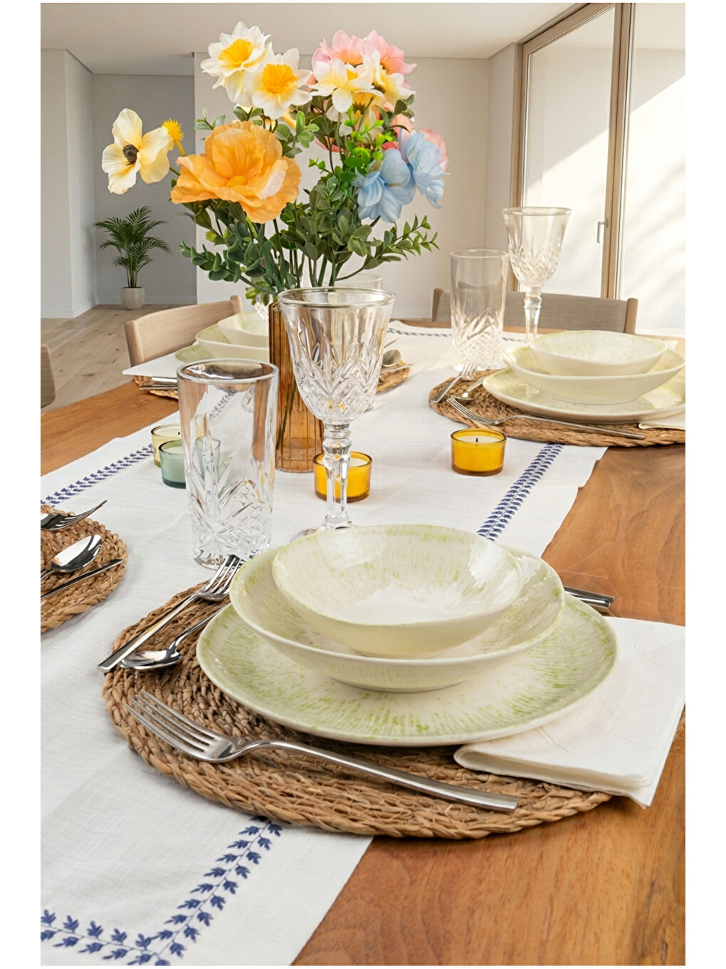 Mando 12 Parça Yemek Takımı Yeşil-2