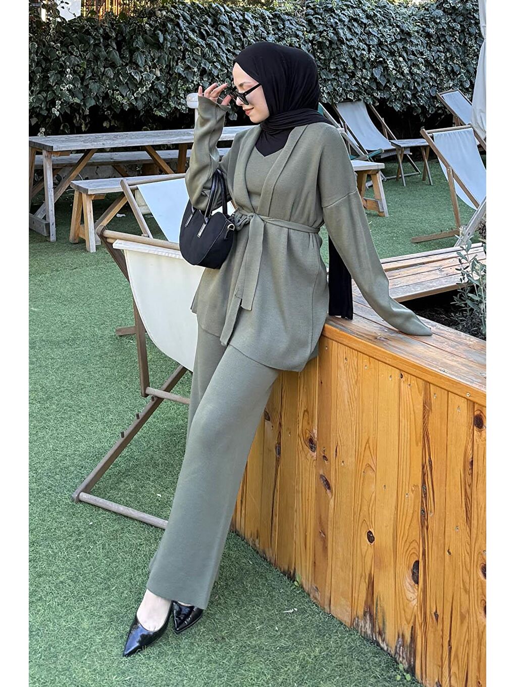 Üçlü Triko Takım Haki-1