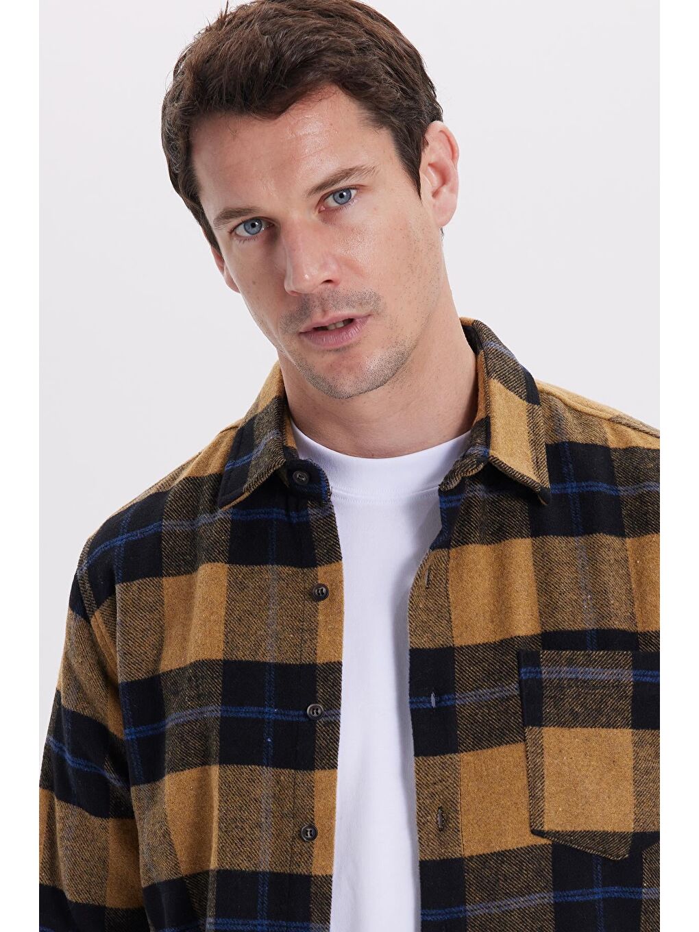 Karışık Erkek Regular Fit Rahat Kesim Kışlık Kareli Oduncu Gömlek-1