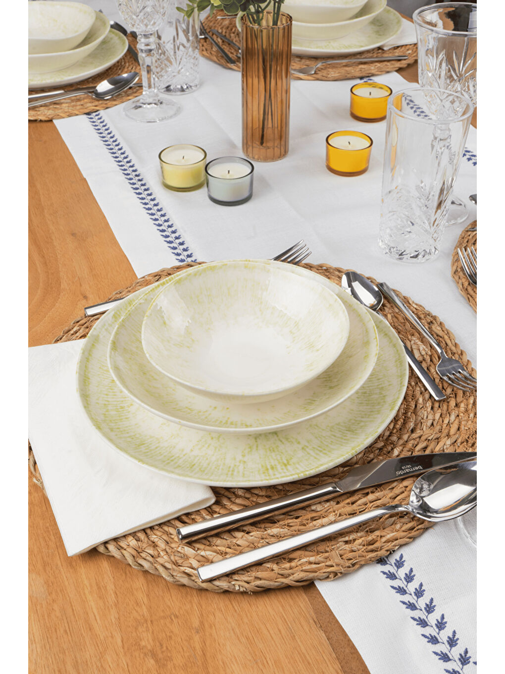 Mando 12 Parça Yemek Takımı Yeşil-3